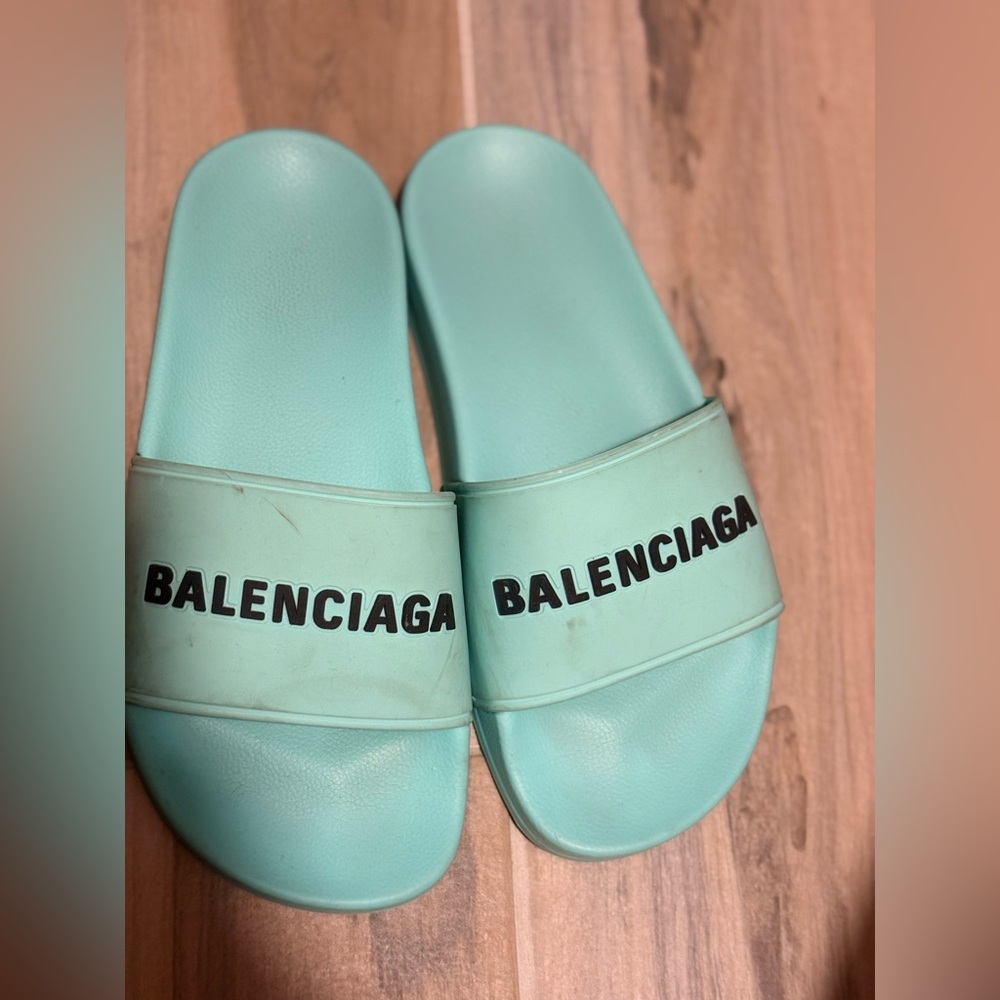 Balenciaga Mint Green Women's Slippers